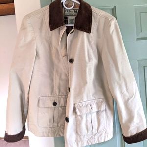 LL BEAN | vintage ladies cream color barn jacket Xtra Small Petite